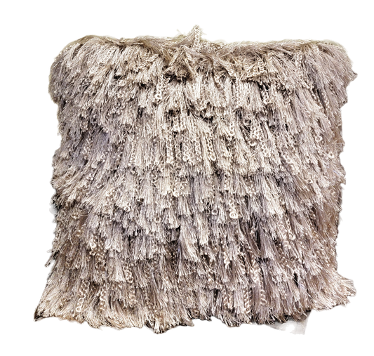 SEYCHELLE FRINGED THROW PILLOW