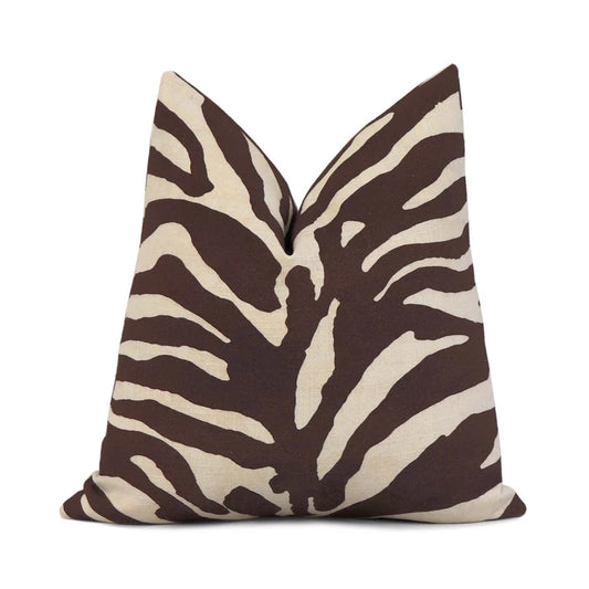 LUXOR ZEBRA PILLOW-BROWN/WHITE